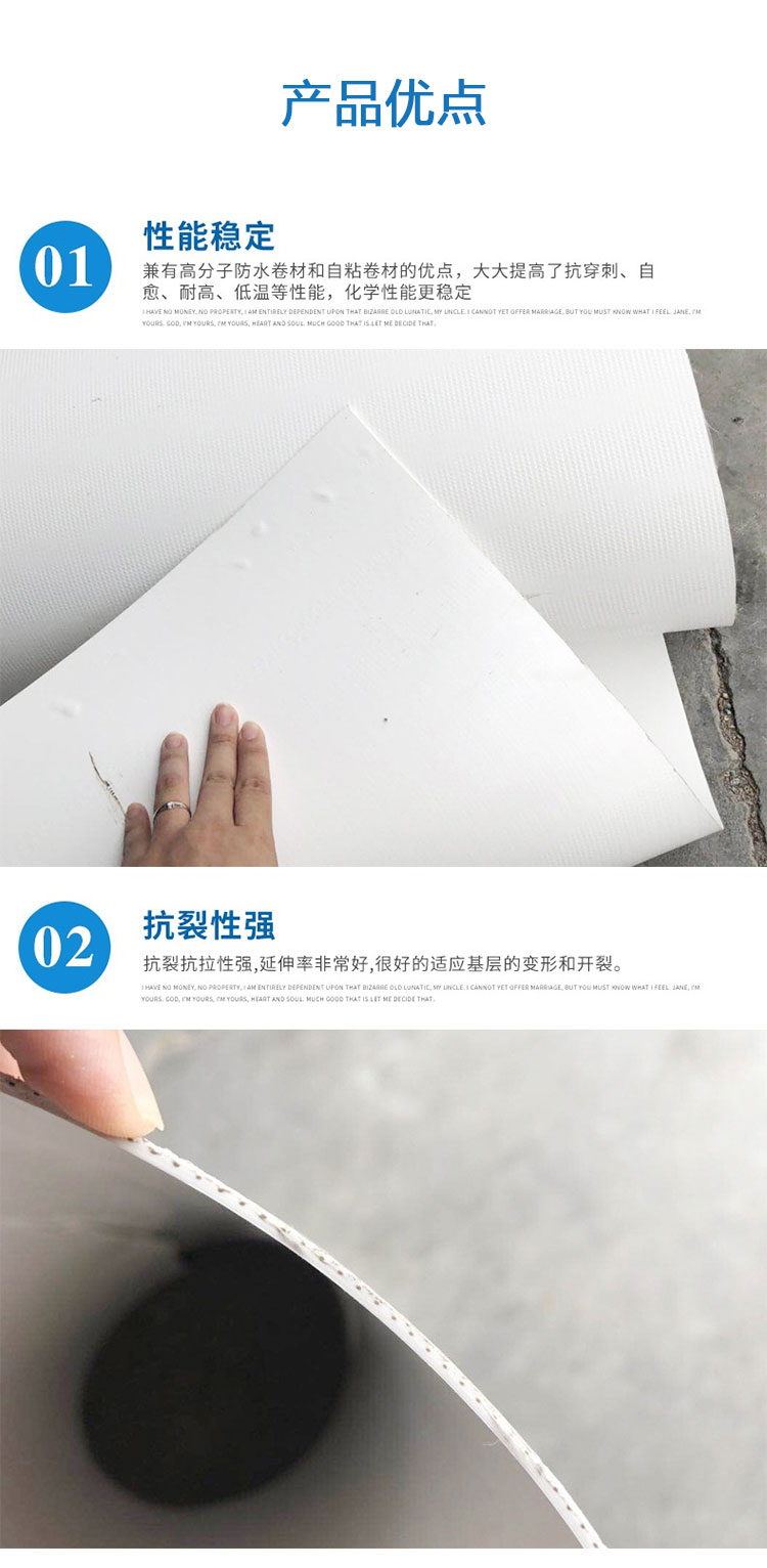 高分子自粘胶膜防水卷材